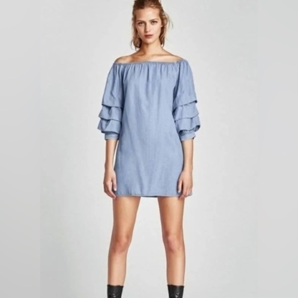 Zara Dresses & Skirts - Zara Collection The Butterfly Dress Off-Shoulder Mini